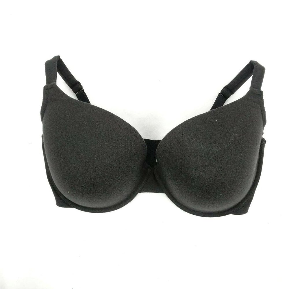 Cacique Lane Bryant Womens T Shirt Bra Cotton Blend Plus Size 42DDD Black